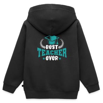 Enseignant École primaire Enseignant Enseignant École secondaire - Sweat Premium à capuche zippé enfant bio - noir - Dos - AI Model Kid Male (0cm)