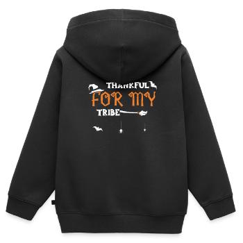 Thankful For My Tribe - Halloween - Kinder Premium Organic Zip Hoodie - Schwarz - Hinten - AI Model Kid Male (0cm)