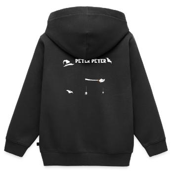 Peter Peter - Halloween - Sweat Premium à capuche zippé enfant bio - noir - Dos - AI Model Kid Male (0cm)