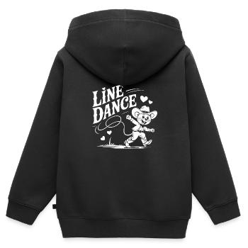 Danse en ligne Souris Drôle Souris Danse en ligne - Sweat Premium à capuche zippé enfant bio - noir - Dos - AI Model Kid Male (0cm)