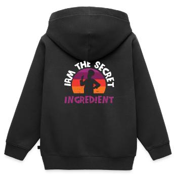 Cuisinier Chef étoilé Gastro Restaurant - Sweat Premium à capuche zippé enfant bio - noir - Dos - AI Model Kid Male (0cm)