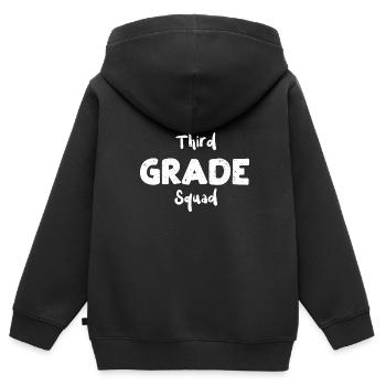 Third Grade Squad - 3rd Grade - Kinder Premium Organic Zip Hoodie - Schwarz - Hinten - AI Model Kid Male (0cm)