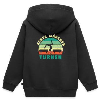 Gymnastik Turnen Barren Trampolin Ringe Turner - Kinder Premium Organic Zip Hoodie - Schwarz - Hinten - AI Model Kid Male (0cm)