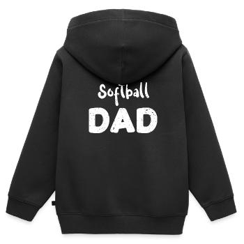 Softball Dad - Dad - Kinder Premium Organic Zip Hoodie - Schwarz - Hinten - AI Model Kid Male (0cm)