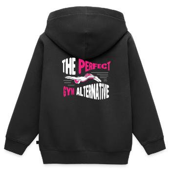 Schwimmer Schwimmen 50 Meter Bahn Brustschwimmen - Kinder Premium Organic Zip Hoodie - Schwarz - Hinten - AI Model Kid Male (0cm)