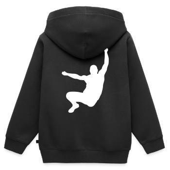 Weitsprung Sport - Kinder Premium Organic Zip Hoodie - Schwarz - Hinten - AI Model Kid Male (0cm)