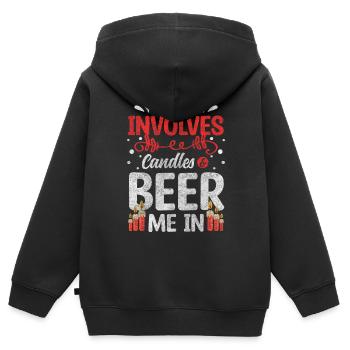 Candles Hobby Decoration Wax - Kids Premium Organic Zip-up Hoodie - black - Back - AI Model Kid Male (0cm)