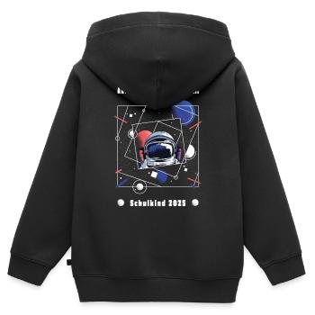 Schulkind 2025 - Astronaut -Auf zu neuen Abenteuer - Kinder Premium Organic Zip Hoodie - Schwarz - Hinten - AI Model Kid Male (0cm)