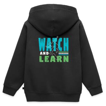 Skateboard Skateboard Skateboarder Patinage - Sweat Premium à capuche zippé enfant bio - noir - Dos - AI Model Kid Male (0cm)