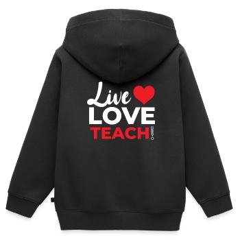 Enseignant École primaire Enseignant Enseignant École secondaire - Sweat Premium à capuche zippé enfant bio - noir - Dos - AI Model Kid Male (0cm)
