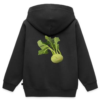 chou-rave - Sweat Premium à capuche zippé enfant bio - noir - Dos - AI Model Kid Male (0cm)