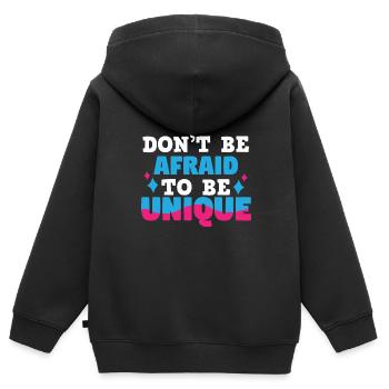 Développement unique de la personnalité unique - Sweat Premium à capuche zippé enfant bio - noir - Dos - AI Model Kid Male (0cm)