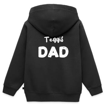 Tennis Dad - Dad - Kinder Premium Organic Zip Hoodie - Schwarz - Hinten - AI Model Kid Male (0cm)