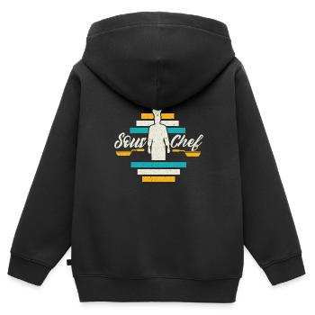 Cuisinier Chef étoilé Gastro Restaurant - Sweat Premium à capuche zippé enfant bio - noir - Dos - AI Model Kid Male (0cm)