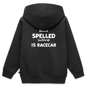 Racecar Spelled Backwards Is Rac... - Kids Premium Organic Zip-up Hoodie - black - Back - AI Model Kid Male (0cm)