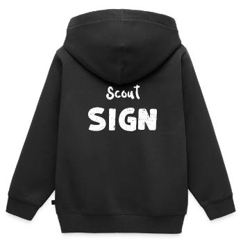 Scout Sign - Camping - Kinder Premium Organic Zip Hoodie - Schwarz - Hinten - AI Model Kid Male (0cm)