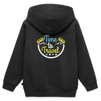 Reisen Reise Urlaub Ferien Verreisen - Kinder Premium Organic Zip Hoodie - Schwarz - Hinten - AI Model Kid Male (0cm)