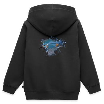 Eisvogel Gartenvogel Singvogel Biologe Vogel - Kinder Premium Organic Zip Hoodie - Schwarz - Hinten - AI Model Kid Male (0cm)