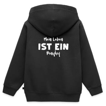 Mein Leben Ist Ein Ponyhof - Horse - Kinder Premium Organic Zip Hoodie - Schwarz - Hinten - AI Model Kid Male (0cm)