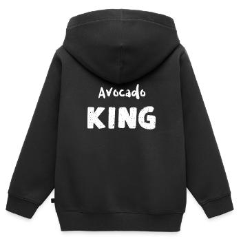 Avocado King - Avocado - Kinder Premium Organic Zip Hoodie - Schwarz - Hinten - AI Model Kid Male (0cm)
