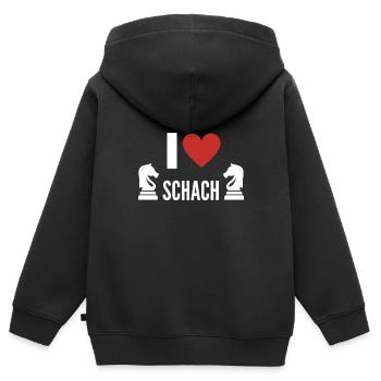 Schachspieler Schachverein I Love Schach - Kinder Premium Organic Zip Hoodie - Schwarz - Hinten - AI Model Kid Male (0cm)