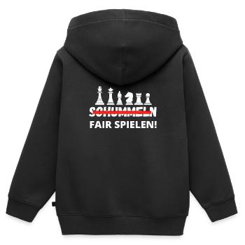 Schach Trend Chess Cheating Meme Queens Gambit - Kinder Premium Organic Zip Hoodie - Schwarz - Hinten - AI Model Kid Male (0cm)