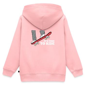 Skateboard Jump Saying Kids - Kids Premium Organic Zip-up Hoodie - rose - Back - AI Model Kid Female (0cm)