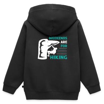 Klettern Kletterer Berge Kletterwand Kletterdad - Kinder Premium Organic Zip Hoodie - Schwarz - Hinten - AI Model Kid Male (0cm)