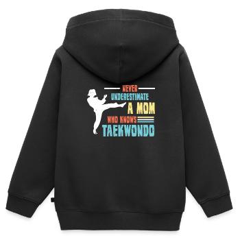Kampfsport Selbstverteidigung Kampfkunst - Kinder Premium Organic Zip Hoodie - Schwarz - Hinten - AI Model Kid Male (0cm)