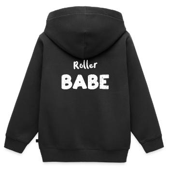 Roller Babe - Patinage - Sweat Premium à capuche zippé enfant bio - noir - Dos - AI Model Kid Male (0cm)