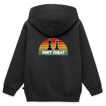 Schach Trend Chess Cheating Cheat Queens Gambit - Kids Premium Organic Zip-up Hoodie - black - Back - AI Model Kid Male (0cm)