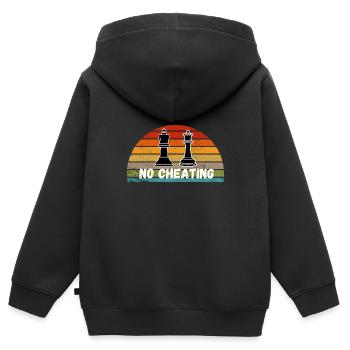 Schach Trend Chess Cheating Cheat Queens Gambit - Kids Premium Organic Zip-up Hoodie - black - Back - AI Model Kid Male (0cm)