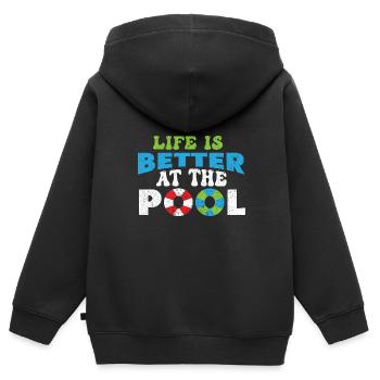Schwimmer Schwimmen 50 Meter Bahn Brustschwimmen - Kinder Premium Organic Zip Hoodie - Schwarz - Hinten - AI Model Kid Male (0cm)