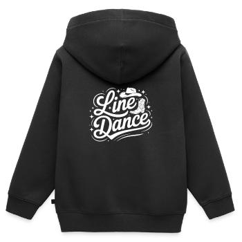 La danse en ligne : mon hobby - ma passion - mon truc - Sweat Premium à capuche zippé enfant bio - noir - Dos - AI Model Kid Male (0cm)