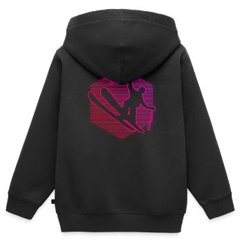 Freestyle Ski Ski Jumping Damen Slopestyle - Kinder Premium Organic Zip Hoodie - Schwarz - Hinten - AI Model Kid Male (0cm)