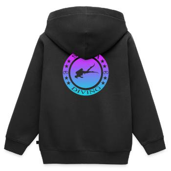 Scuba Diving tauchen - Kinder Premium Organic Zip Hoodie - Schwarz - Hinten - AI Model Kid Male (0cm)