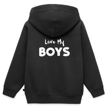 Love My Boys - Baseball - Sweat Premium à capuche zippé enfant bio - noir - Dos - AI Model Kid Male (0cm)