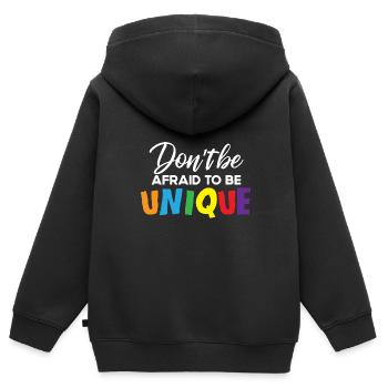 Développement unique de la personnalité unique - Sweat Premium à capuche zippé enfant bio - noir - Dos - AI Model Kid Male (0cm)