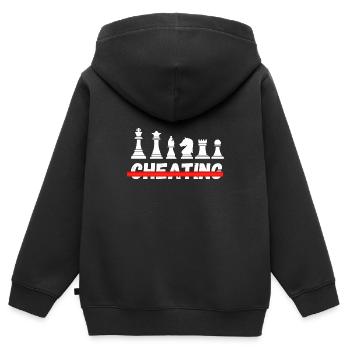 Schach Trend Chess Cheating Meme Queens Gambit - Kids Premium Organic Zip-up Hoodie - black - Back - AI Model Kid Male (0cm)