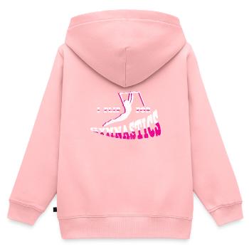 Gymnastik Turnen Barren Trampolin Ringe Turner - Kinder Premium Organic Zip Hoodie - Rosa - Hinten - AI Model Kid Female (0cm)