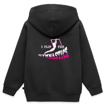 Gymnastik Turnen Barren Trampolin Ringe Turner - Kinder Premium Organic Zip Hoodie - Schwarz - Hinten - AI Model Kid Male (0cm)