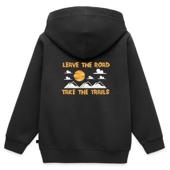 Backpacking Wandern Backpacking Rucksackreisen - Kinder Premium Organic Zip Hoodie - Schwarz - Hinten - AI Model Kid Male (0cm)