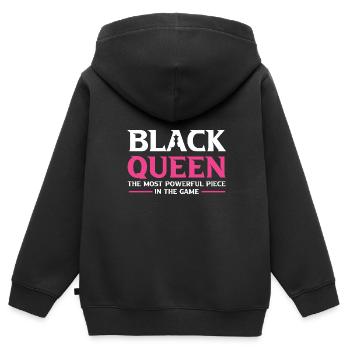 Schwarze Frau Königin Schach Frauenrechte - Kinder Premium Organic Zip Hoodie - Schwarz - Hinten - AI Model Kid Male (0cm)