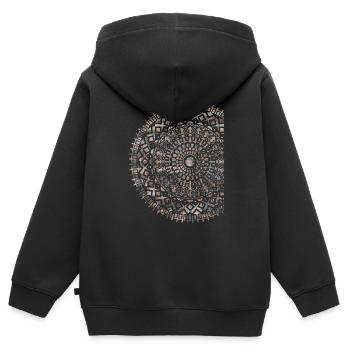 mandala - Sweat Premium à capuche zippé enfant bio - noir - Dos - AI Model Kid Male (0cm)