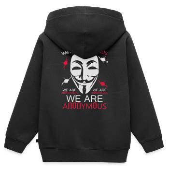 anonymous - Sweat Premium à capuche zippé enfant bio - noir - Dos - AI Model Kid Male (0cm)