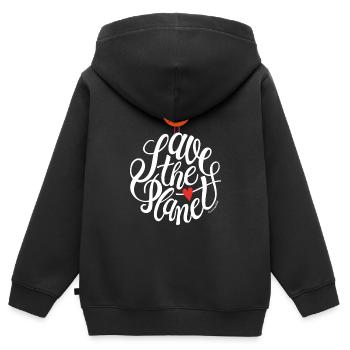 Save the planet - Kinder Premium Organic Zip Hoodie - Schwarz - Hinten - AI Model Kid Male (0cm)