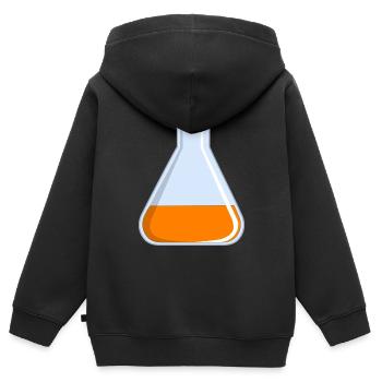 tube à essai flacon tube expérience chimie chimie chimie chimie - Sweat Premium à capuche zippé enfant bio - noir - Dos - AI Model Kid Male (0cm)