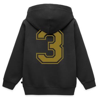 nummer - 3 - Kinder Premium Organic Zip Hoodie - Schwarz - Hinten - AI Model Kid Male (0cm)