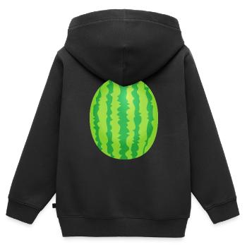 melon fruit019 - Kids Premium Organic Zip-up Hoodie - black - Back - AI Model Kid Male (0cm)
