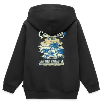 California Beach - Kids Premium Organic Zip-up Hoodie - black - Back - AI Model Kid Male (0cm)